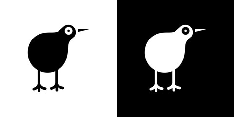 Kiwi bird icon symbols. Vector illustration.