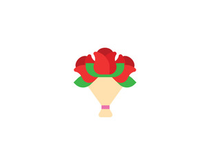 Bouquet vector emoticon. Bouquet emoji illustration. Color Bouquet icon