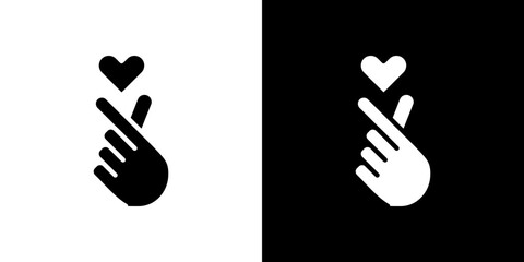 korean heart icon symbols. Vector illustration.