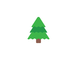 Evergreen Tree vector emoticon. Christmas tree emoji illustration. Color Evergreen Tree icon