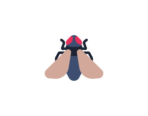 Fly vector emoticon. Fly emoji illustration. Color Fly icon