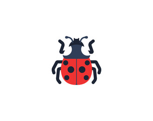Ladybug vector emoticon. Ladybug emoji illustration. Color Ladybug icon