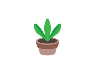 Potted Plant vector emoticon. Potted Plant emoji illustration. Color Potted Plant icon