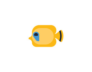 Tropical fish vector isolated icon. Tropical fish emoji illustration