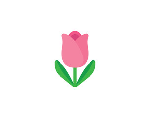 Tulip vector isolated icon. Tulip emoji illustration. Tulip vector isolated emoticon