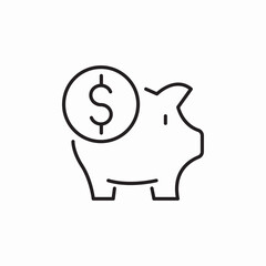 piggy bank finances icon sign vector