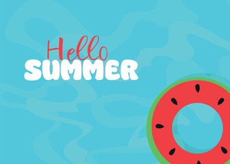 WebHello summer. An isolated poster in bright colors for a festival, vacation, or summer sale banner. With an Watermelon lifebuoy in blue water isolated	
