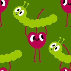 Summer fruit seamless cherry berry pattern for wrapping paper and fabrics