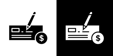Money check icon symbols. Vector illustration.