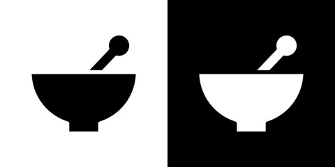 Mortar pestle icon symbols. Vector illustration.