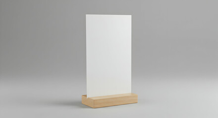 Blank Wooden Table Tent Mockup Design Template