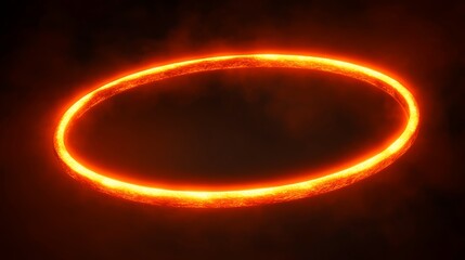 Naklejka premium Fiery ring of light, smoke background