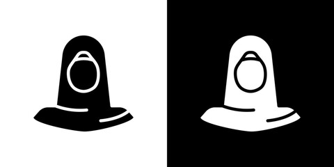 Muslim woman icon symbols. Vector illustration.