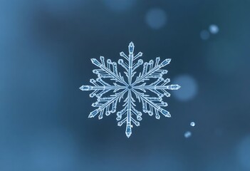 snowflake is shown on a blue background