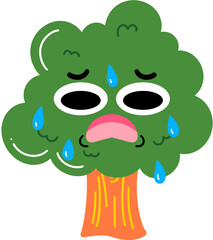 Tree Nervous Face Cartoon