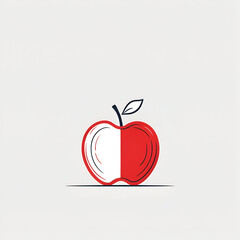 apple fruit icon, flat design