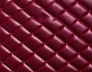 Deep burgundy quilted leather texture