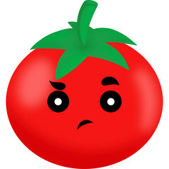 Obraz premium Tomato Confused Face Cartoon