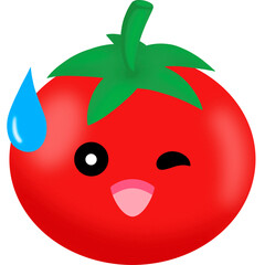 Tomato Relieved Face Cartoon