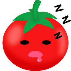 Tomato Sleeping Face Cartoon