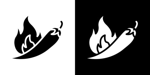 Pepper hot icon symbols. Vector illustration.