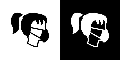 Person in mask icon symbols. Vector illustration.