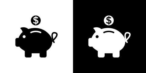 Piggy bank icon symbols. Vector illustration.
