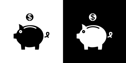 Piggy bank icon symbols. Vector illustration.