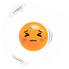 Fried Egg Nervous Face Cartoon