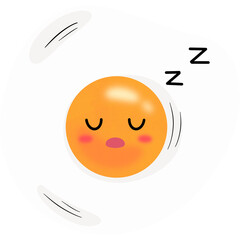 Fried Egg Sleeping Face Cartoon