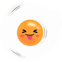Fried Egg Silly Face Cartoon