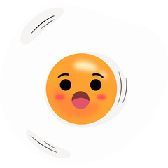 Fried Egg Surprised Face Cartoon