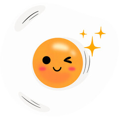 Fried Egg Wink Face Cartoon