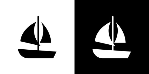 Sailboat icon symbols. Vector illustration.