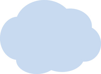 水色の、モコモコした雲の形のふきだし。