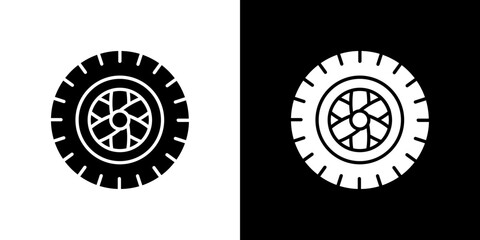 Tire icon symbols. Vector illustration.