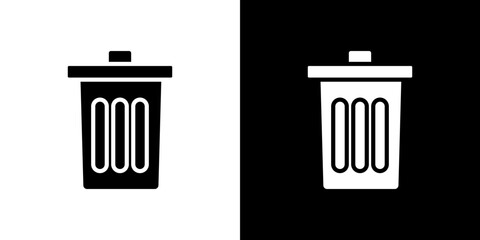 Trash icon symbols. Vector illustration.