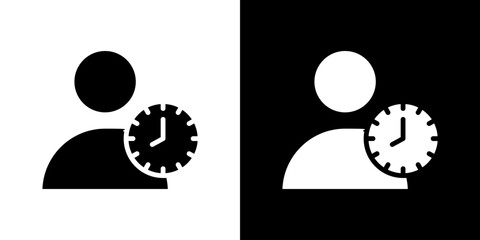 User time icon symbols. Vector illustration.