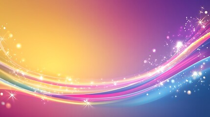 Abstract colorful wavy background with sparkles