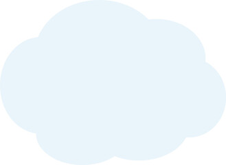 水色の、モコモコした雲の形のふきだし。