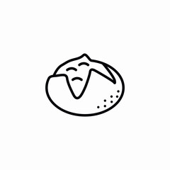 single potato icon sign vector