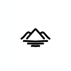 icon vector of a mountain lined up three rows on a white background