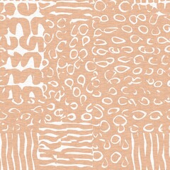 Calm minimal shape seamless pattern. Gender neutral baby nursery decor background. Scandi style sketch wallpaper in decorative kid fashion swatch. 