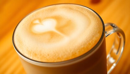 close up of a cup of coffee on a table