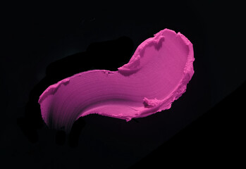 Cosmetic beauty make up product swatch sample . Lipstick smudge purple fuchsia claret colored...