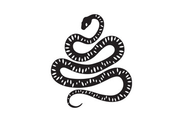 Snake Silhouette Tribal Tattoo Style Vector Illustration