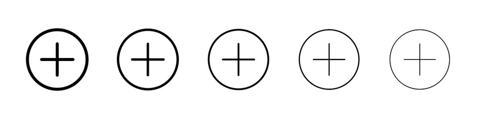 Add icon graphic set. trendy stroke line style