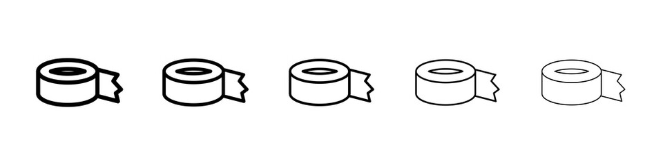 Adhesive tape icon graphic set. trendy stroke line style