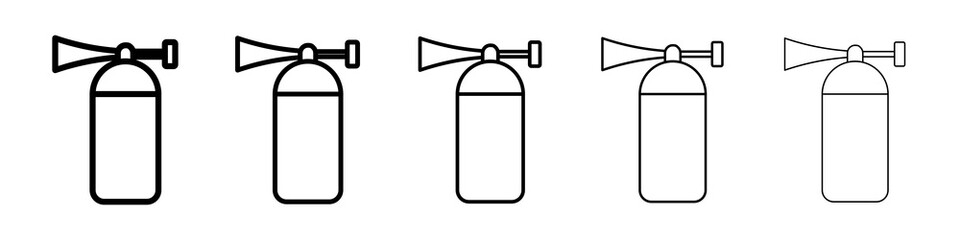 Air horn icon graphic set. trendy stroke line style