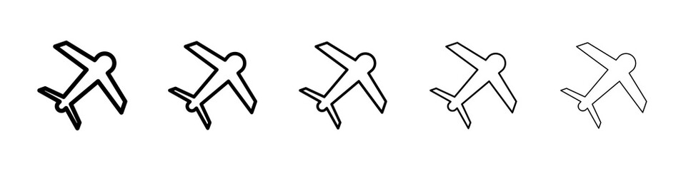 Airplane icon graphic set. trendy stroke line style